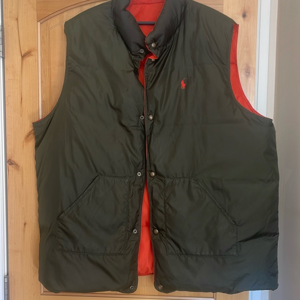 Men’s Ralph Lauren reversible down vest.